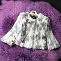 Hot sales Natural Rabbit Fur Coat Women Fashion Short Rabbit Fur Jacket - Natural Grey