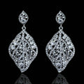 New Arrival Leaf Shape Crystal Dangle Drop Earrings Wedding Jewelry Earrings for Women Evening Party