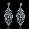 New Design Crystal Unique Fan Shape Dangle Drop Earrings Wedding Jewelry Earrings for Women
