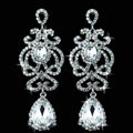 New Design Elegant Teardrop Austrian Crystal Banquet Bridal Drop Earrings White K Plated for Women