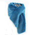 Newest Unique Style Faux Mink Fur Scarf Winter Warm Mink Fur Collar Women Fur Shawls Wrap - Blue