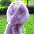 Newest Unique Style Faux Mink Fur Scarf Winter Warm Mink Fur Collar Women Fur Shawls Wrap - Purple