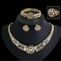 Noble Fashion Wedding Jewelry Sets Africa Lion Crystal Gold Plated Bridal Necklace Earrings Bracelet Ring 4pcs/set