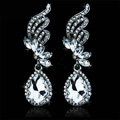Noble Style Austrian Crystal Bridal Earrings White K Plated Angel Wings Romantic Women Earrings