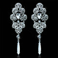Pretty Top Quality Elegant Long Drop Earrings Silver Rhinestone Crystal Bridal Earrings for Women Fashion Jewelry