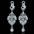 Unique Design Czech Rhinestone Crystal White Gold Plated Bridal Elegant Earrings for Women Fashion jewelry