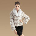 Women Luxury Genuine Fox Fur Coats Fashion Short Jacket Winter Real Fur Outerwear - Nature White
