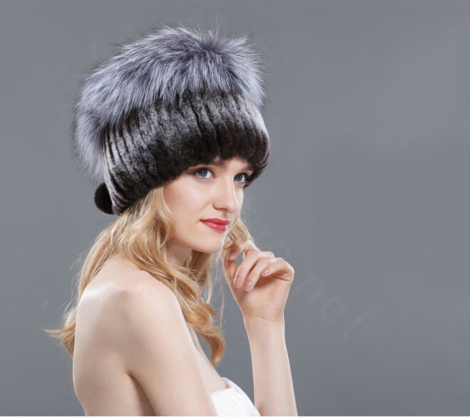 gray fur hat