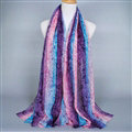 Colorful Chiffon Scarf Shawls Winter Women Print Floral Solid Scarves 180*90CM - Purple