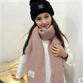 Cute Unisex Scarf Shawl Winter Warm Wool Solid Wraps 180*60CM - Pink