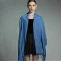 Fashion Tassels Women Scarf Shawl Winter Warm Cashmere Solid Panties 200*60CM - Blue
