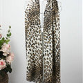 Fringed Leopard Print Scarf Shawls Women Winter Warm Cashmere Panties 180*70CM - Beige