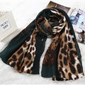 Leopard Print Scarf Shawls Women Winter Warm Cotton Panties 180*95CM - Green