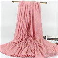 Print Fawn Women Pashmina Shawl Winter Warm Cotton Solid Panties 190*150CM - Pink