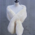 Quality Bridal Fur Scarf Shawls Women Winter Warm Solid Panties 165*30CM - Beige