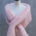 Quality Bridal Fur Scarf Shawls Women Winter Warm Solid Panties 165*30CM - Pink