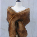 Quality Bridal Fur Scarf Shawls Women Winter Warm Solid Panties 165*30CM - Red Fox