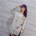 Winter Dresses Character Fashion Embroidery Female Warm Long Tassel - Grey
