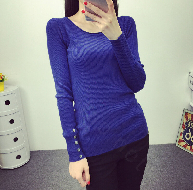 Buy Wholesale Winter Sweater Solid Tight Shirt Womens Stretch Thick ...