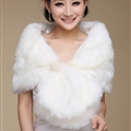 Cute Bridal Pearl Rabbit Wool Scarf Shawls Women Winter Warm Solid Panties 100*30CM - White