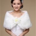 Pretty Bridal Floral Rabbit Wool Scarf Shawls Women Winter Warm Solid Panties 100*30CM - White