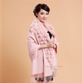Pretty Bridal Fringed Wool Scarf Shawls Women Winter Warm Solid Panties 200*70CM - Pink