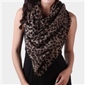 Quality Leopard Print Scarf Shawls Women Winter Warm Wool Panties 185*70CM - Brown