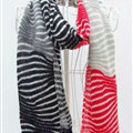 Cheap Zebra Print Scarves Wrap Women Winter Warm Cashmere 200*45CM - Black Red