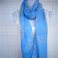Discount Skull Scarf Scarves For Women Winter Warm Cotton Panties 170*70CM - Blue
