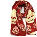 Good Skull Scarf Shawls Women Winter Warm Wool Panties 200*30CM - Red