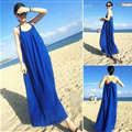 Classy Dresses Winter Ladies Long Skirts Backless Solid Beach Sleeveless - Royal Blue