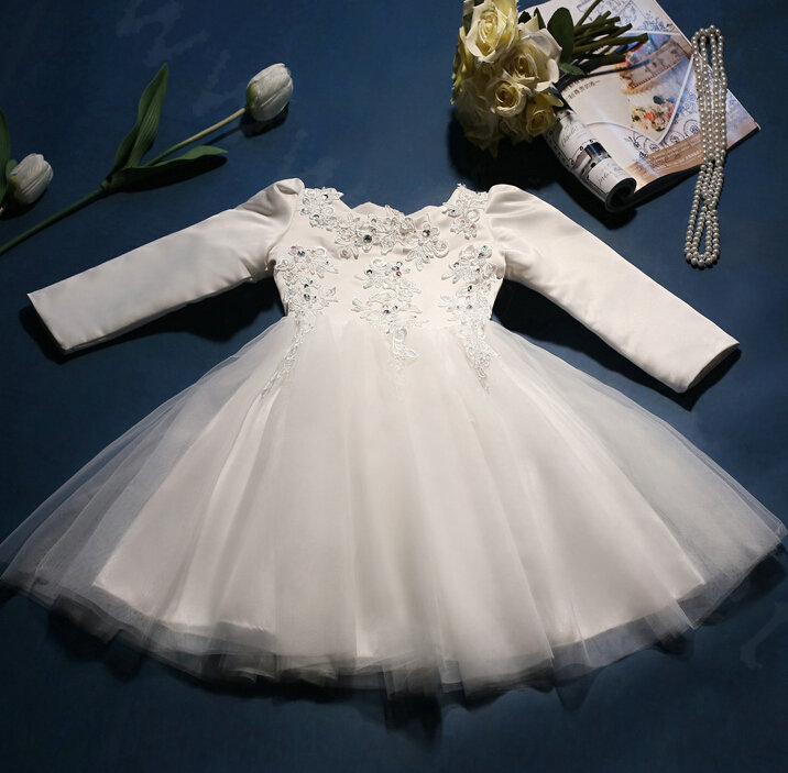 Buy Wholesale Cute Dresses Winter Flower Girls Diamond Cotton Wedding ...