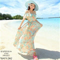 Elegant Dresses Summer Girls Oblique Beach Long Chiffon Bohemian - Light Blue
