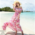Elegant Dresses Summer Girls Oblique Beach Long Chiffon Bohemian - Rose