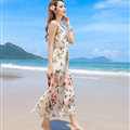 Sweet Dresses Summer Girls Affordable Flower Bohemian Coast Chiffon Long - Pink