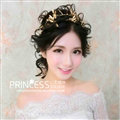 Baroque Bride Headdress Retro Dragonfly Hairbands With Double-row Wedding Accessories - Gold