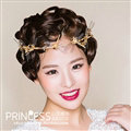 Baroque Bride Headdress Retro Dragonfly Hairbands With Single-row Wedding Accessories - Gold