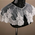 European Style Bride Embroidery Lace Flower Pearls Sequins Shawls Wedding Shoulder Wrap Jewelry