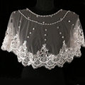 New Luxury Bridal Crystal Beads Lace Embroidery Flower Shawls Pearl Wedding Shoulder Accessories