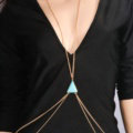 Bohemia Bikini Beach Belly Waist Body Chains Geometry Turquoise Necklace Jewelry - Gold