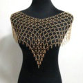 Calssic Alloy Mesh Shawl Shoulder Necklace Showgirl Body Chains Jewelry - Sliver