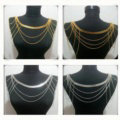 Calssic Alloy Shoulder Necklace Multilayer Tassels Body Chains Punk Jewelry - Gold