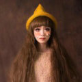 Cute Magic Witch Spire Curling Knitted Wool Hats Women Winter Warm Beanies Caps - Yellow
