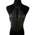 Fashion Heavy Metal Choker Pendant Maxi Necklace Sexy Bar Bikini Body Chains Accessories - Black