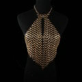 Fashion Heavy Metal Choker Pendant Maxi Necklace Sexy Bar Bikini Body Chains Accessories - Gold