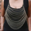 Fashion Stunning Punk Alloy Body Chain Bra Slave Harness Necklace Jewelry - Gold