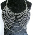 HOT SALE Fashion Necklace Layers Bikini Breast Bra Body Chains Jewelry - Sliver