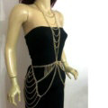 New Crossover Body Chain Alloy Necklaces & Pendants Sexy Dress Decro Jewelry - Gold
