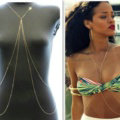 Sexy Bikini Beach Layering Cross Belly Waist Body Chains Dress Decro Necklace Jewelry - Gold