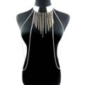 Simple One Piece Chain Sexy Tassel Choker Necklace Harness Bikini Jewelry For Women - Gold